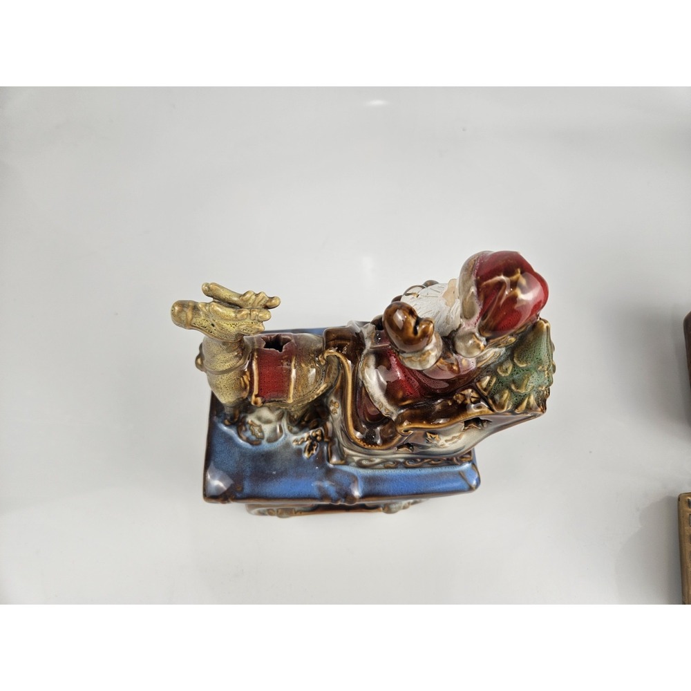 Vintage 3 Piece Stoneglaze Train Christmas Collection‎ Santa Snowmen Stars - Picture 10 of 13